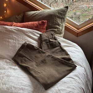 Everlane Moss Green Trouser Pants